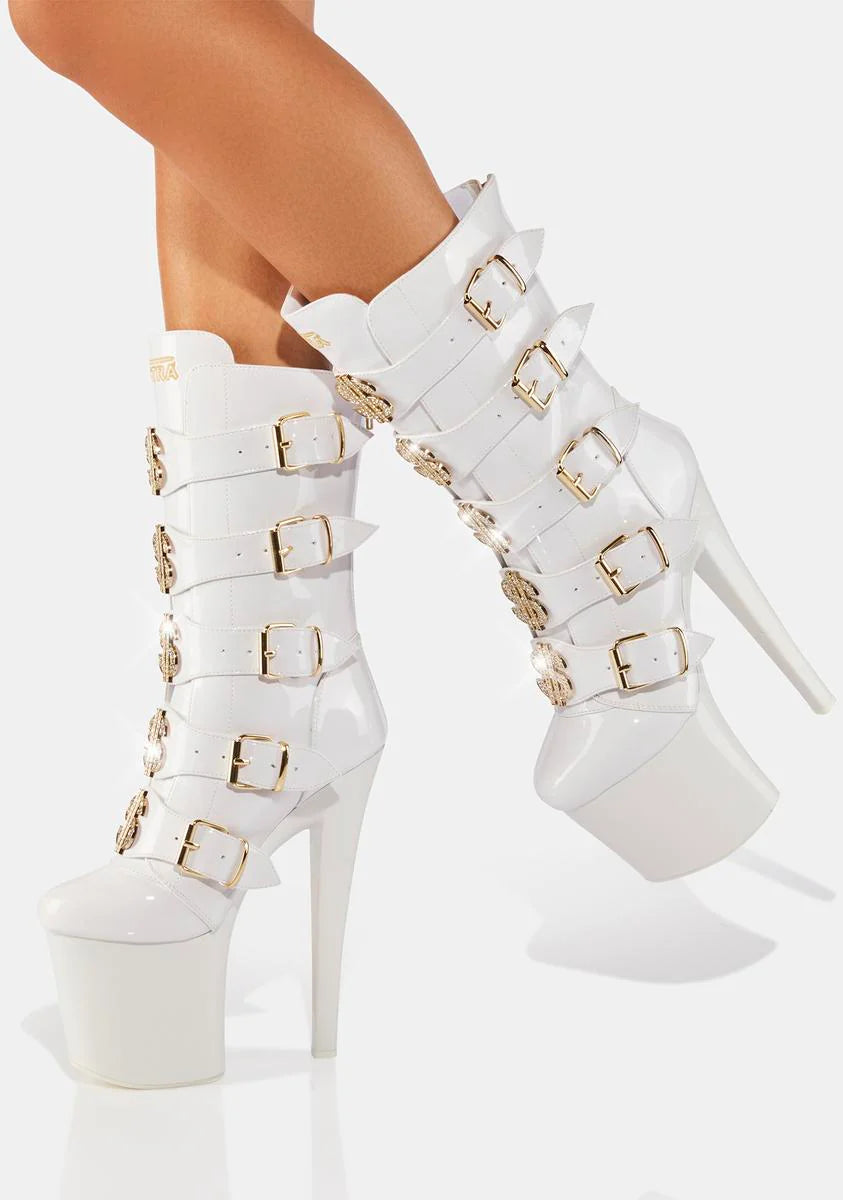 White VIP Platform Boots