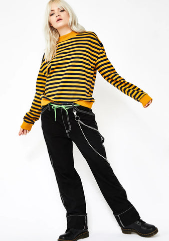 Access Denied Striped Sweatshirt