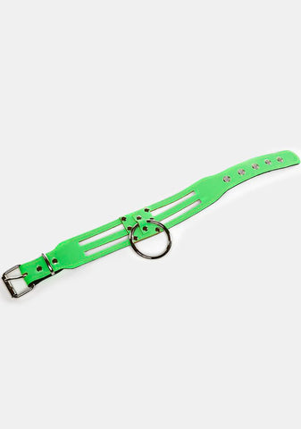 Neon Green Cut-Out O-Ring Choker