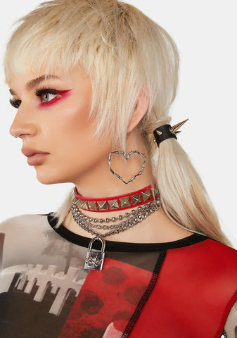 Complex Heart Drop Earrings