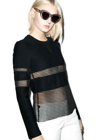 Nothing To Hide Mesh Top - White