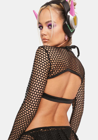 Trouble Fishnet Crop Sleeves