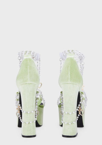 Holy Revelation Platform Heels - Mint