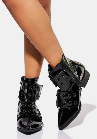 Warlock Patent Ankle Boots