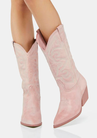 Pink West Cowboy Boots