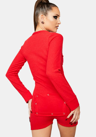 Cherry Wake My Heart Sleep Romper