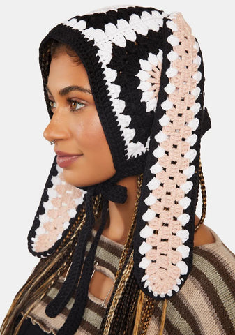 Crochet Bunny Ears Trapper Hat