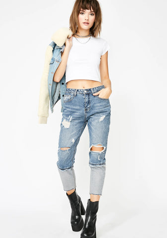 Extreme Caution Crop Jeans