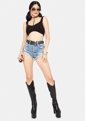 Dark Carnival Karma Crochet Crop Top