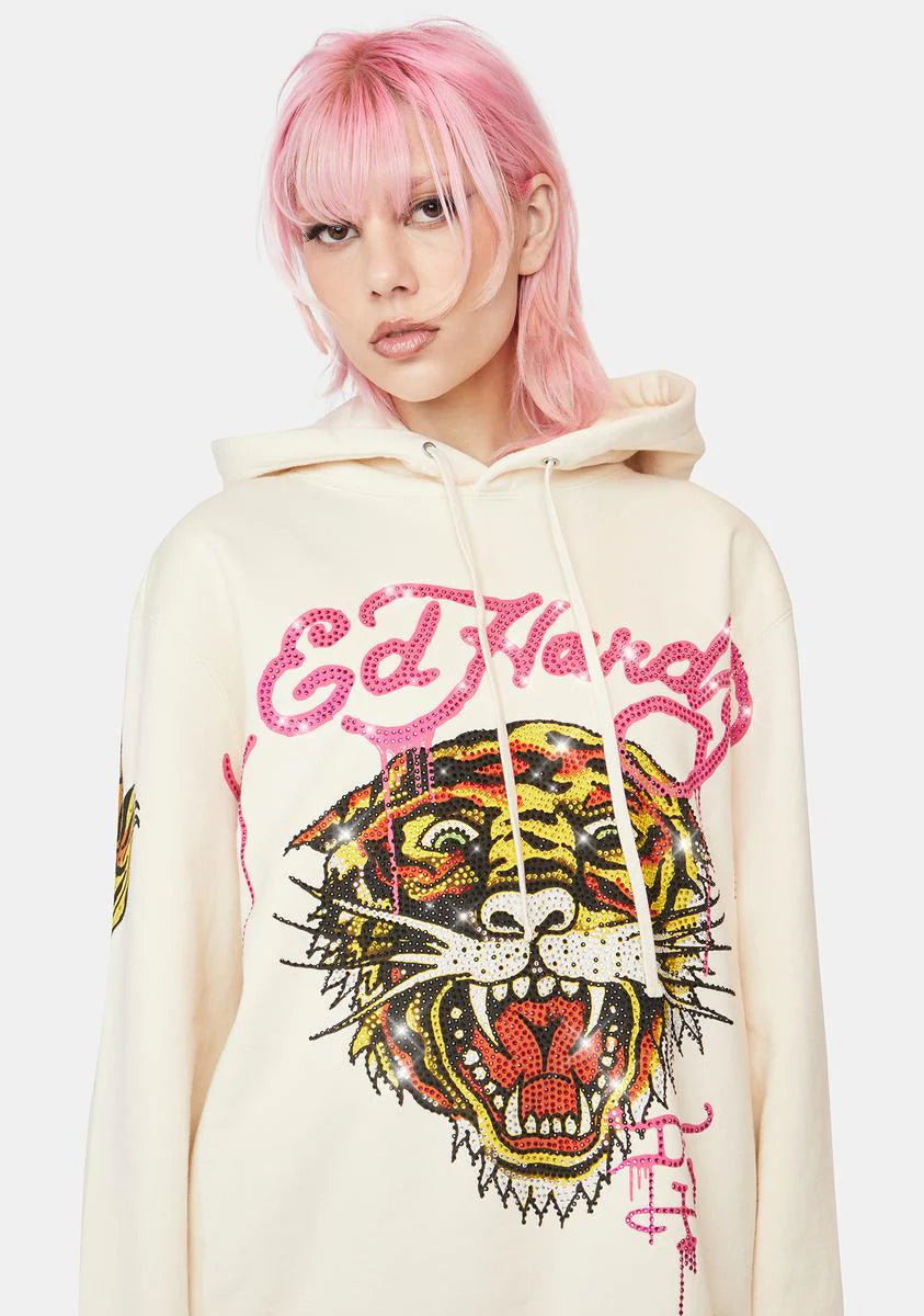 Ivory Fancy Tiger Hoodie