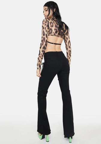 Engine Black Flared Jeans