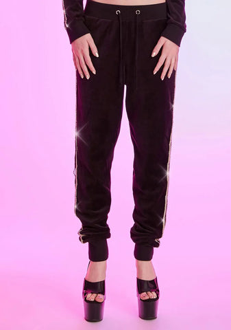 Chasing Checks Rhinestone Trim Joggers