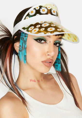 Happy Flower Power Clear Daisy Visor