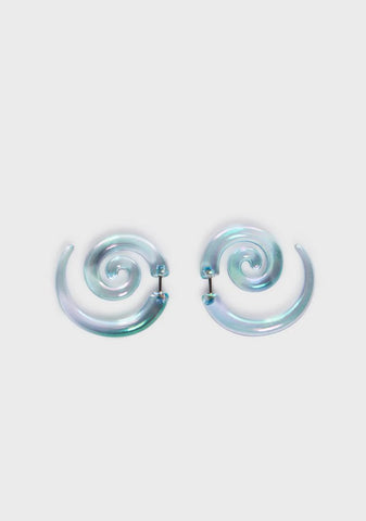 Artistic Command Spiral Faux Plug Earrings