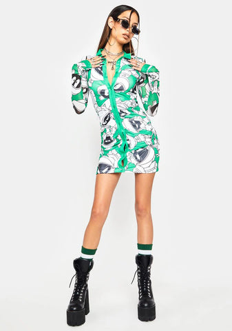 No Earthlings Allowed Mini Dress