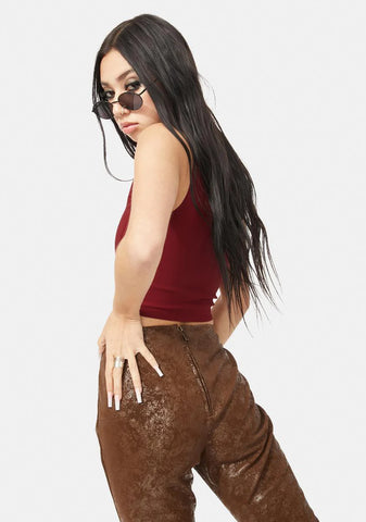 Oxblood Down For It Corset Top