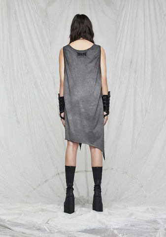 Synth Unisex Jagged Hem Longline Tank