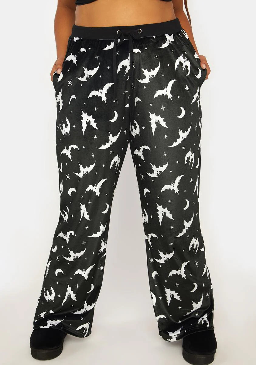 Plus Bat Behavior Velvet Track Pants