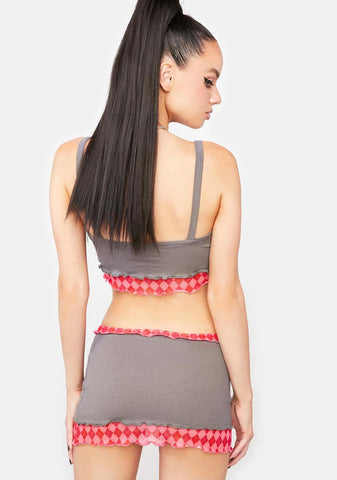Ash Check Back Tomorrow Skirt Set