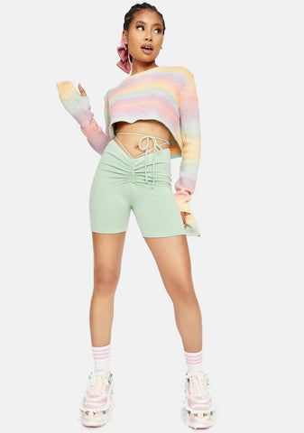 Sage Chill Truths Wrap Biker Shorts