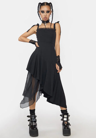 Elegant Asymmetrical Midi Dress