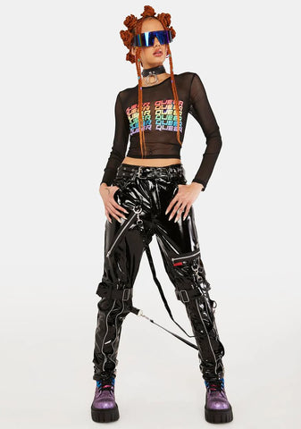 Queer Pride Long Sleeve Mesh Top