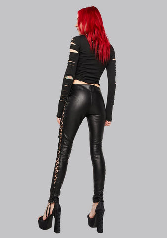 Hand Of Doom Lace-Up Leggings