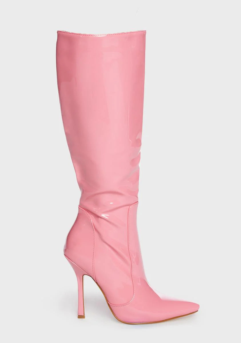Pink Blushing Stiletto Boots