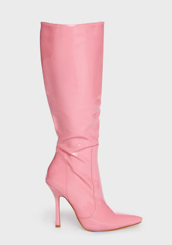 Pink Blushing Stiletto Boots