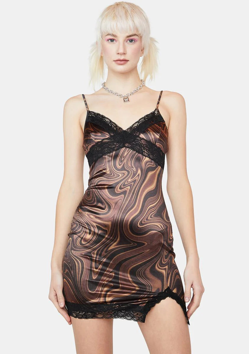 Little Pick Me Up Satin Mini Dress