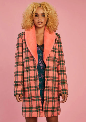 Antique Angel Plaid Peacoat