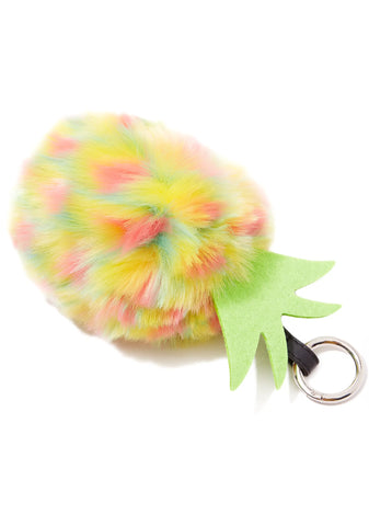 Juicy Bite Fuzzy Pineapple Keychain