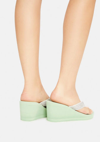 Sage Hello Hello Wedge Thong Sandals