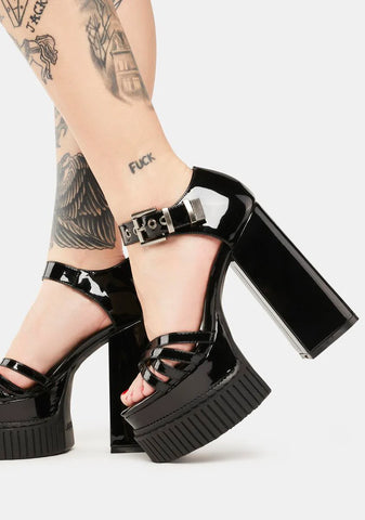 All Star Patent Vinyl Platform Heels