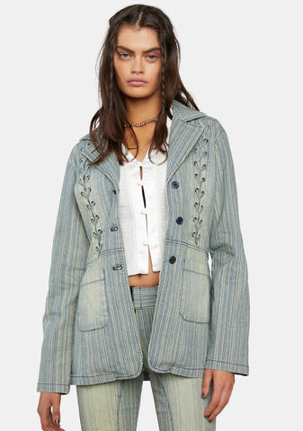 Sliding Doors Pinstripe Blazer