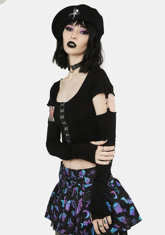 Dark Mood Convertible Sleeve Top