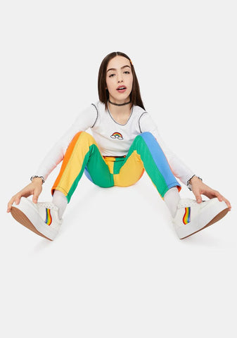 Snowball Fight Rainbow Stripe Platform Sneakers
