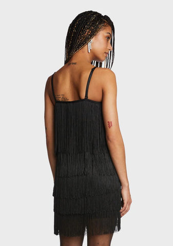 Midnight Strut On You Fringe Dress
