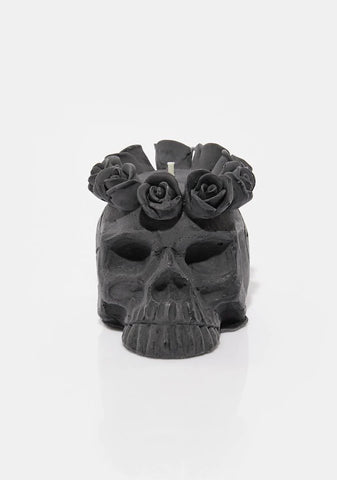 Black Azucar Skull Candle