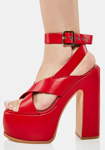Red Balta Platform Heels