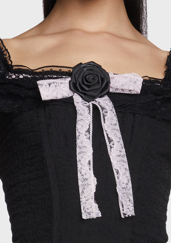 Rose Lace Up Mini Dress