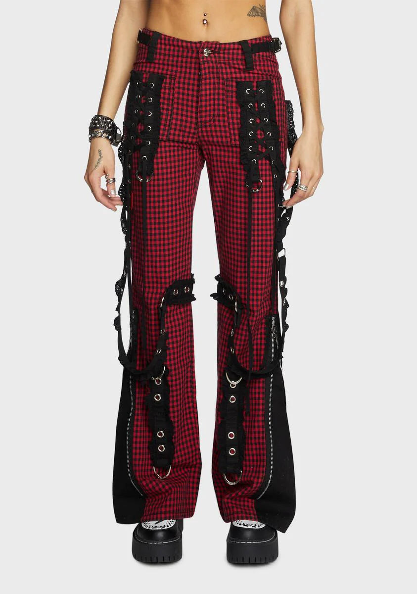 Red And Black Bo Peep Dark Street Pants