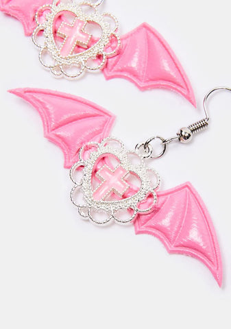 Babe Looking Daggers Bat Earrings