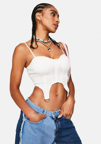 Infinite Vibes Stretch Denim Hook Eye Bustier