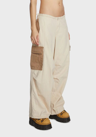 Contrast Cargo Pants