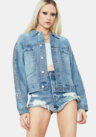 Star Of The Show Sequin Denim Jacket