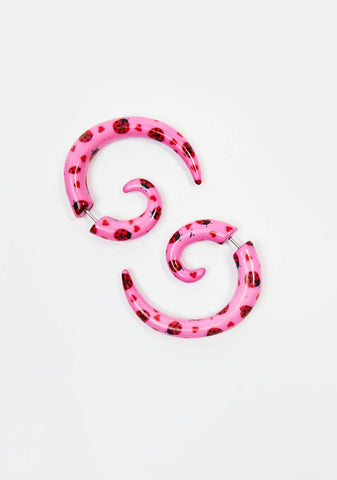 Ladybug Love Swirl Earrings