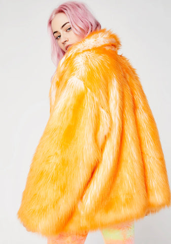 Tangerine Hip-Length Coat