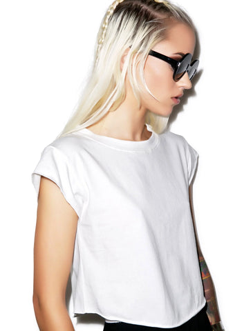 Back To Ba-sikks Crop Tee - White