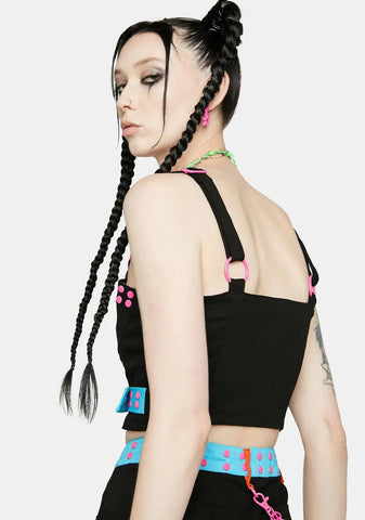 Dark Nails For Breakfast Embroidered Corset Top